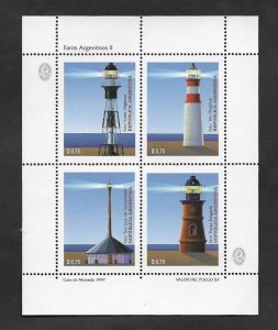 SE)1997 ARGENTINA, FROM THE SERIES LIGHTHOUSES, B/4 MNH