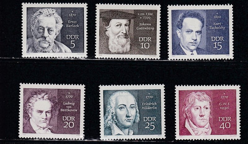 Germany DDR # 1166-1171, Famous Men - Portraits, Mint NH, 1/2 Cat.