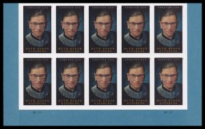 US 5821a Ruth Bader Ginsburg imperf NDC plate block 10 MNH 2023