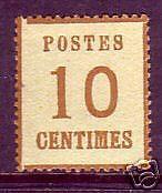 France Sc N5 MLH. 1870 - 10c Alsace Lorraine, F-VF