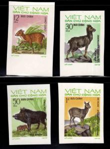 North Viet Nam Scott 698-701 Wild Animal Imperforate  set