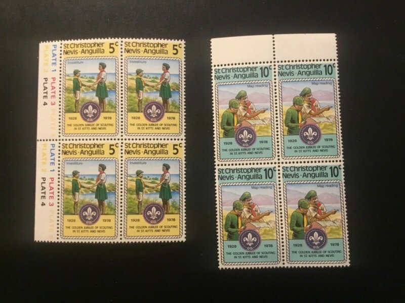 ICOLLECTZONE Boy Scouts st Kitts Nevis 370-71  Block VF NH