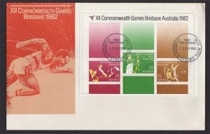 Australia 1982 FDC M/S commonwealth Games