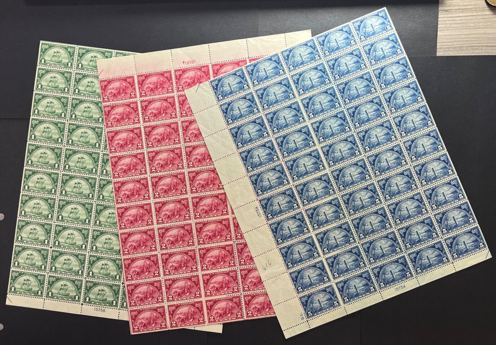 US Stamps #614-616 Full Sheets Mint OG NH CAT $2,300 LOT #81879-6 ...