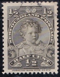 Canada: Newfoundland 78 (used) ½c Edward VIII as a child, ol grn (1898)