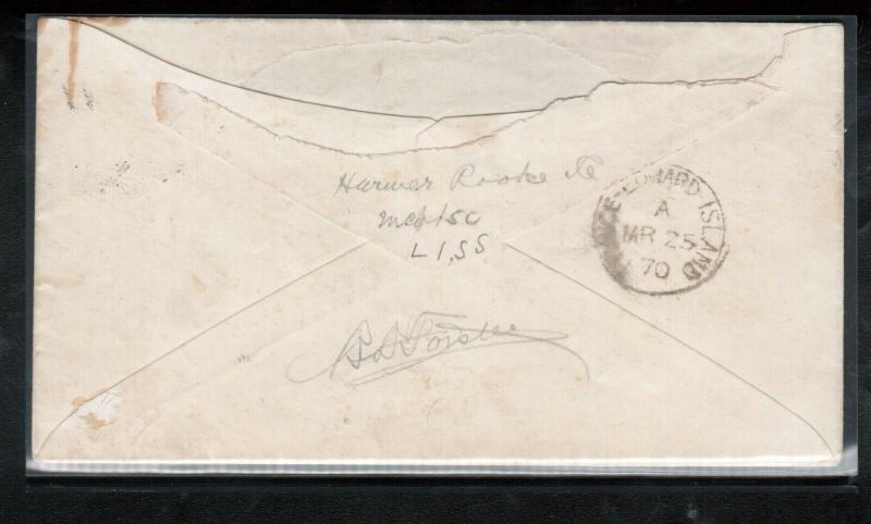 Prince Edward Island #9c Used Rare Bisect On Cover CDS PEI March 25 *With Cert.*