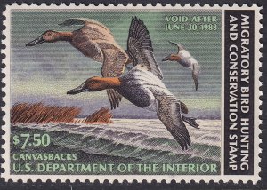 RW49 U.S. 1982 Federal Duck Stamp $7.50 issue MNH CV $15.00