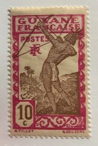 Grench Guiana, Guyane, 1929 Scott 114 MH - 10c, Native Firing Arrow