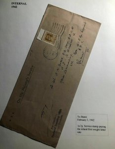 1942 India On His Majesty Service Official Cover To Jhansi