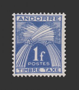 FRENCH ANDORRA 1943 SCOTT J24. UNUSED. POSTAGE DUE.