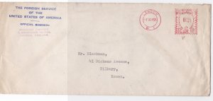 american embassy 1955 commercial stamps cover ref r14463