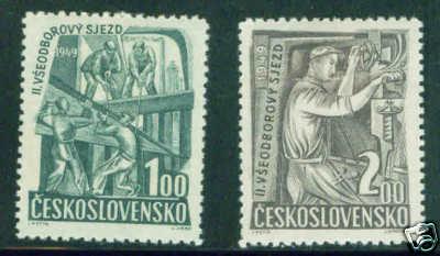 Czechoslovakia Scott 397-8 MH* stamp set CV$4