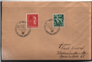 Germany 1938 Hitler's Birthday Postal History Cover + SP PMK WS31722