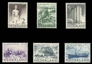 Netherlands #B208-213 Cat$40.25, 1950 Semi-Postals, complete set, never hinge...