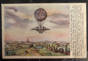 1958 Vienna Austria Ballon Flight Postcard Cover FFC to Mohnton PA USA