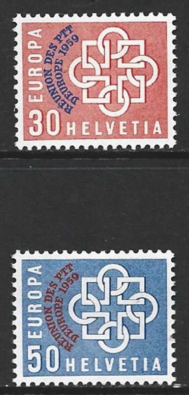 COLLECTION LOT 13350 SWITZERLAND #376-7 MNH 1959 CV+$75