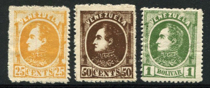 VENEZUELA #71 #72 #73 BOLIVAR Postage Latin America Stamp Collection 1880 MLH