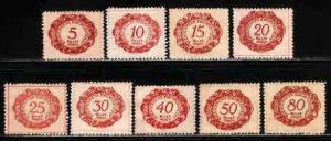 Liechtenstein # J1//12 ~ Short Set 9 of 12 ~ Mint, HMR, MX ~ cv 1.80