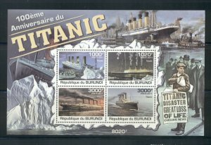 Burundi #1010 (2011 Titanic sheet) VFMNH CV $12.00