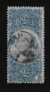 R121 Used, $1.60. Blue Handstamp, scv: $750, FREE INSURED SHIPPING