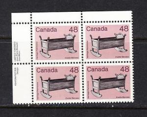 Canada Scott 929 UL Pl Blk MNH - 1982-7 Artifacts Issue
