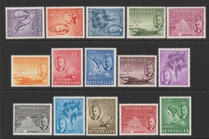 SEYCHELLES 1952 KGVI Pic set 2c-10R.