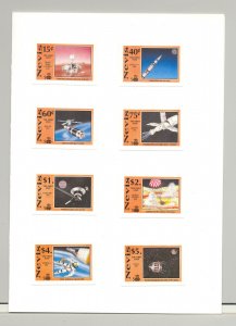 Nevis #654-661 Space, Apollo, Columbus 8v Imperf Proofs in Folder
