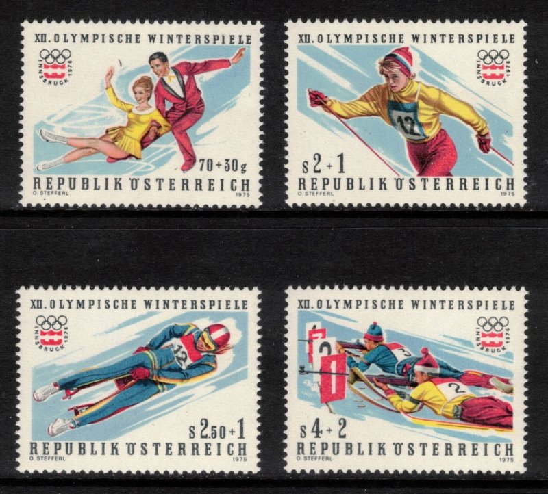 AUSTRIA 1975 Winter Olympics; Scott B331-38, Michel 1479-82, 1499-1502; MNH