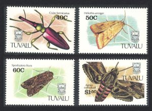 Tuvalu Beetles Moths Insects 4v 1991 MNH SG#601-604