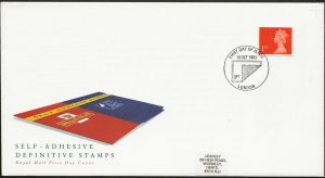 19/10/1993 1st NVI WALSALL EX BOOKLET SELF ADHESIVE STAMP ISSUE FDC