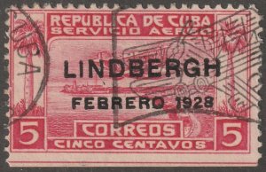 Cuba, stamp, Scott#c2,  used, hinged,  Lindbergh