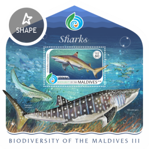 MALDIVES - 2018 - Biodiversity of Maldives III - Sharks - Perf Souv Sheet - MNH