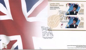 GB London 2012 Paralympics Sophie Christiansen Gold First Day Cover Unaddressed 