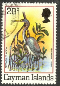 CAYMAN ISLANDS 1980 20c Tricolor Heron Birds Pictorial Sc 456 VFU