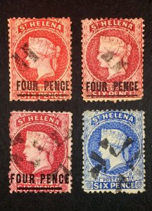 MOMEN: ST HELENA SG #13-16 P12.5 CROWN CC USED £350 LOT #68396*