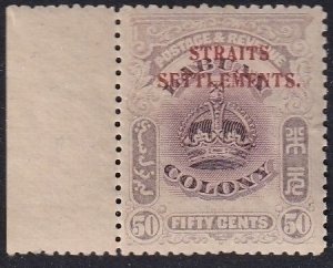 Straits Settlements 143 (unused, not much gum) 50c gray lilac & vio (1907)