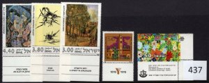 $1 World MNH Stamps (0437), Israel all MNH with Tabs, set and singles