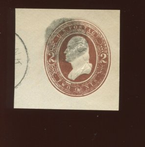 U273 Washington ROUND 'O' Variety Used Cut Square (Stock U273-A1)