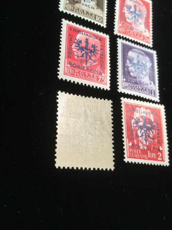Laibach 1944 German Occupation Stamps 7 Total Stamps 