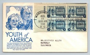 1948 FDC - Youth of America - Washington - E113