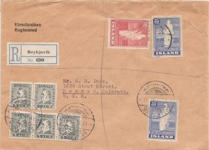 Iceland 3a Mathias Jochumsson, poet (5), and 20a and 35a (2) Geyser 1938 Reyk...