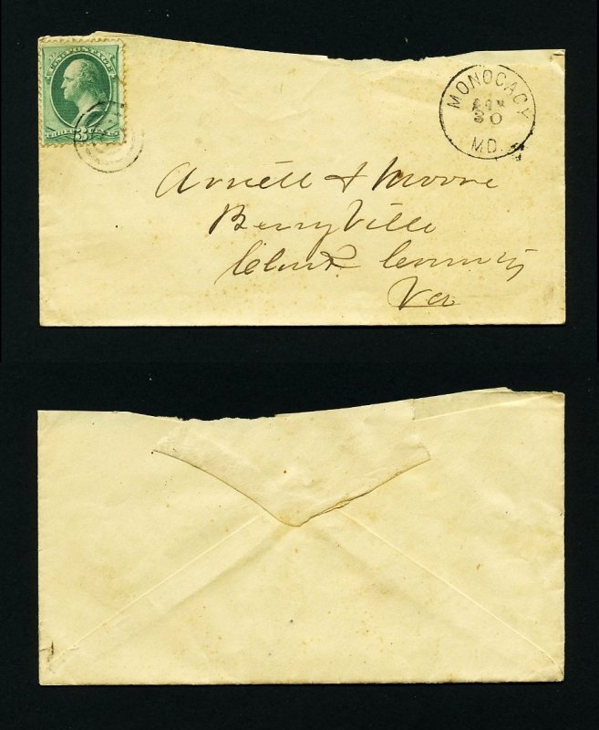 # 147 from Monocacy, MD, Dead Post Office, to Berryville, VA - 1-30-1870's