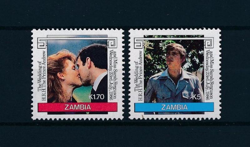 [51203] Zambia 1986 Royalty Wedding Prince Andrew Sarah Ferguson MNH