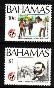 Bahamas-Sc#672-3- id9-unused NH set-Red Cross-1989-