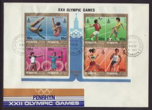 Penrhyn 123 Olympics U/A FDC