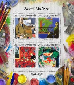 MALDIVES 2017 SHEET HENRI MATISSE ART PAINTINGS ARTE PINTURAS mld17302a