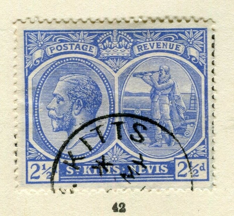 ST.KITTS; 1921 early GV issue fine used Columbus issue 2.5d. value 