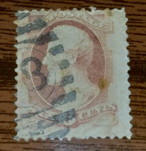 US #159 Used Fine / Pink Shade 1873