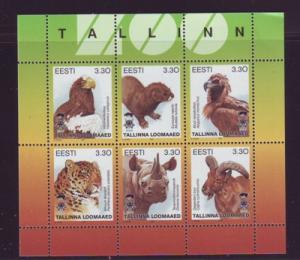 Estonia Sc 319 1997 Tallinn Zoo stamp sheet mint NH