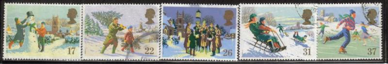 Great Britain Sc 1340-4 1990 Christmas stamps used